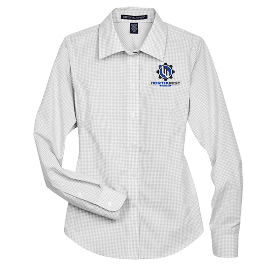 Women's Crown Collection® Gingham Check Woven Dress Shirt
