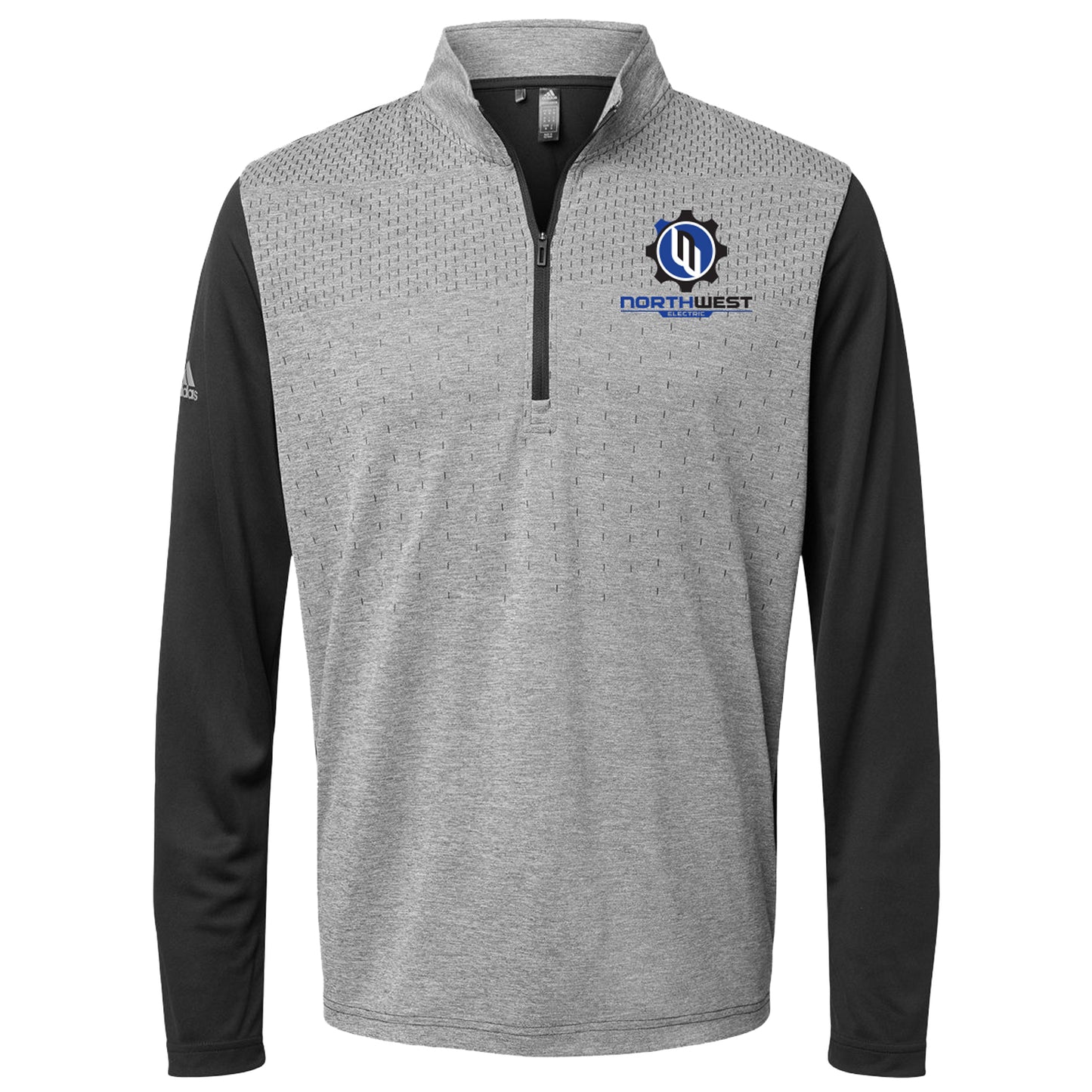 Adidas - Heather Block Print Quarter-Zip Pullover