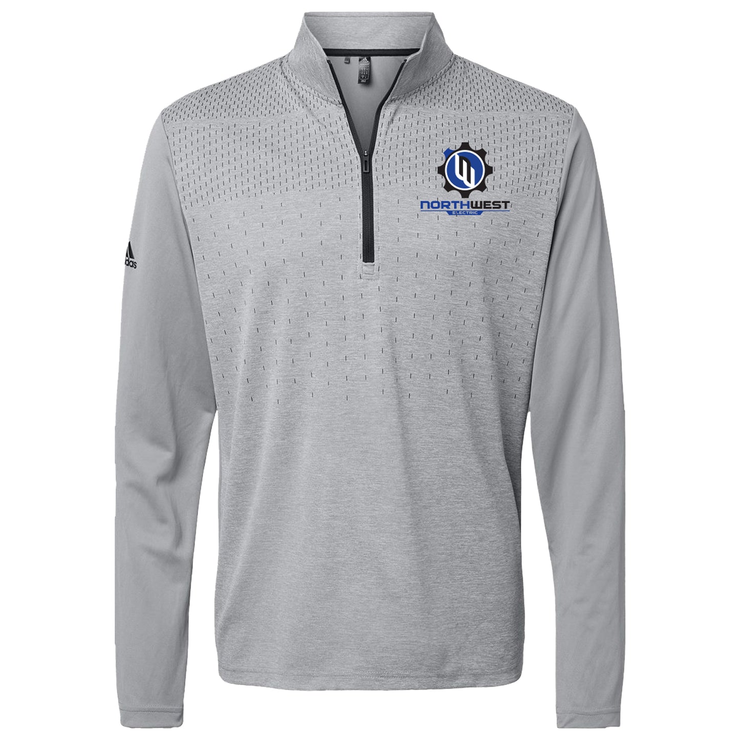 Adidas - Heather Block Print Quarter-Zip Pullover