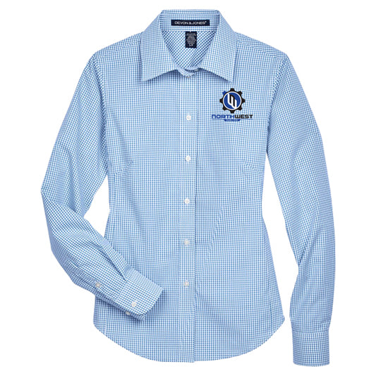 Women's Crown Collection® Gingham Check Woven Dress Shirt