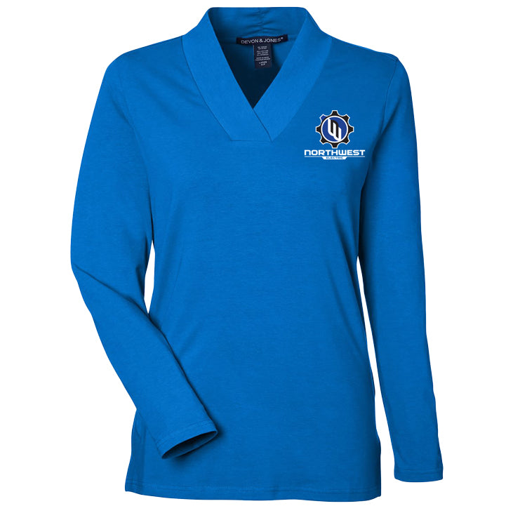 Devon & Jones Ladies' Raleigh Shawl Collar Knit Top
