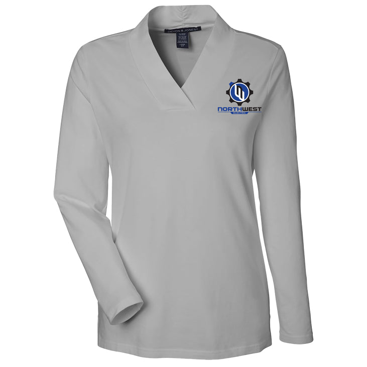 Devon & Jones Ladies' Raleigh Shawl Collar Knit Top